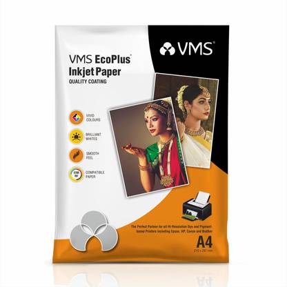 VMS Eco Plus High Glossy Photo Paper (20 sheets) Unruled A4 180 gsm Photo Paper