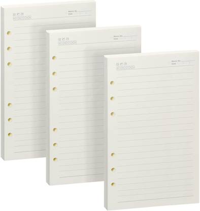 INNAXA A5 Refill Paper | 6-ring binder | 80 sheets/160 pages Each | Total 480 Pages | College Ruled A5 100 gsm Journal Paper