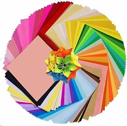 Eclet Neon Origami Paper 15 cm X 15 cm Pack of 100 Sheets (10 sheet x 10 color) Fluorescent Color Both Side Coloured For Origami, Scrapbooking, Project Work 6 inch 90 gsm Origami Paper