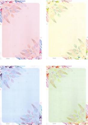 JHINTEMETIC Design - 006 One Side Ruled Multipurpose Designer Colored Art & Craft Sheets for Scrapbooking, Projects & Various Uses A4 (29.7X21.0 CM) 140 gsm Multipurpose Paper