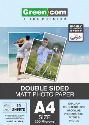 greencom Double Sided Matt Photo Paper 8.5x11 Inch 200gsm 20 Sheets For Inkjet Printer Double Sided Matt A4 200 gsm Photo Paper
