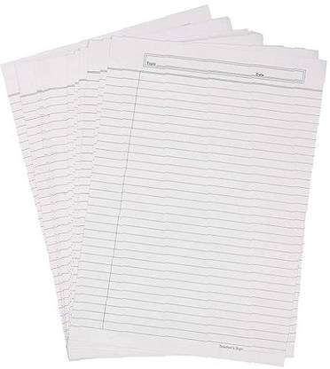 Eclet A4 Size Both Side Ruled White Sheet (Pack of 100 sheets) for Project/Assignment/Practical/Homework(Bsr -100 white sheet ) A4 100 gsm A4 paper