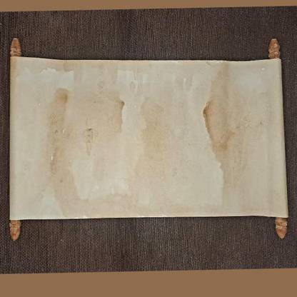 ORDER KARO Vintage Scroll Wrapped on Wood Rod Long Aged for Writing, Drawing, Calligraphy Wooden Scroll 6.5x10.5 inch 200 gsm Paper Roll