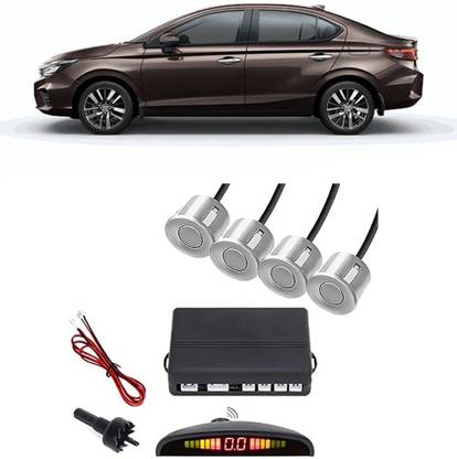 Everland EB156 Silver Car Reverse Parking Sensor with LED Display 4 Sensor E156 Parking Sensor