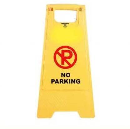 Implemental No Parking Sign Board Yellow Sign Stand Emergency Sign