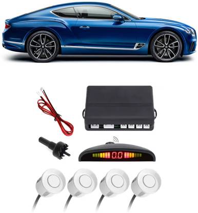 Gadzooks GS37 Silver Car Reverse Parking Sensor with LED Display 4 Sensor G37 Parking Sensor