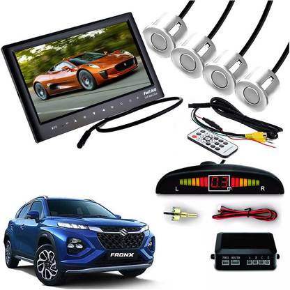 AUTO PEARL 4 White Parking Sensor With Accessories Kit 7 Inch Dashboard Led Monitor compatible with Maruti Fronx Parking Sensor