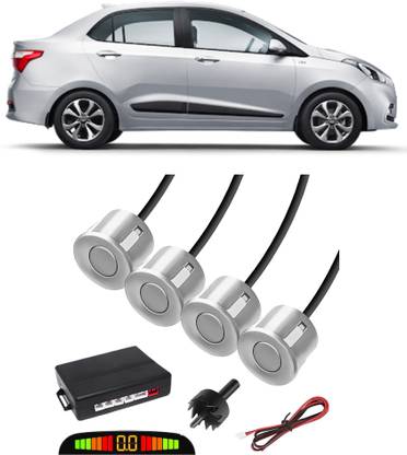 HANABI HAN1476 Car Reverse Parking Sensor (White) with LED Display 4 Sensor HAN1476 Parking Sensor