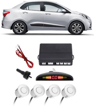 Gadzooks GS210 Silver Car Reverse Parking Sensor with LED Display 4 Sensor G210 Parking Sensor