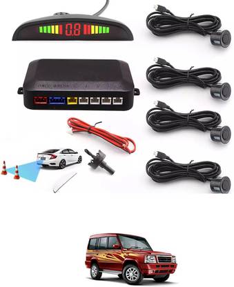 RKPSP Car Universal Black 4 Ultrasonic Reverse Parking Sensor-251 4 Parking Sensors, Compact Screen Distance Display with Sound Warning Parking Sensor