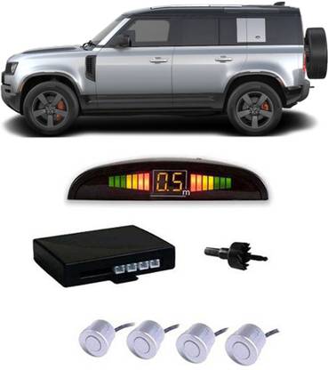 JazzBros JB243 Silver Car Reverse Parking Sensor with LED Display 4 Sensor J243 Parking Sensor
