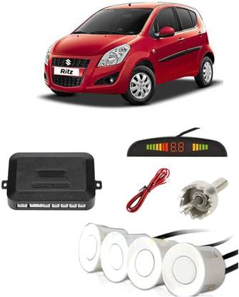 HANABI HAN0308 Car Reverse Parking Sensor (White) with LED Display 4 Sensor HAN0308 Parking Sensor