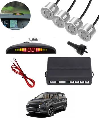 ABJD Silver 4 Parking Sensors Compact Screen Distance Display with Sound Warning Universal Reverse Assistance Increased Safety for passengers-218 Parking Sensor