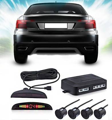 FABTEC New* Black set of -4 Reverse Radar LED Display 4-Sensor Parking Radar Kit, Backup Auto Radar Warning Parking Sensor
