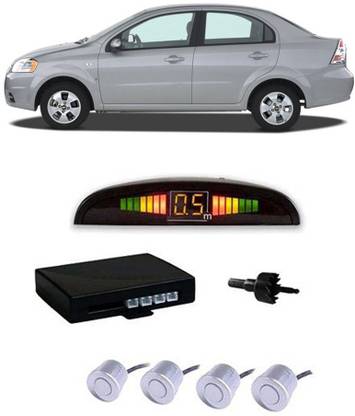 JazzBros JB80 Silver Car Reverse Parking Sensor with LED Display 4 Sensor J80 Parking Sensor