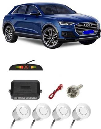 AutoTiger AB17 Silver Car Reverse Parking Sensor with LED Display 4 Sensor A17 Parking Sensor