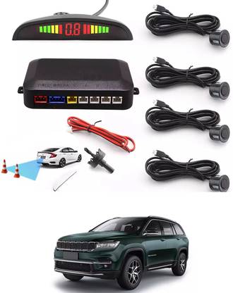 RKPSP Car Universal Black 4 Ultrasonic Reverse Parking Sensor-185 4 Parking Sensors, Compact Screen Distance Display with Sound Warning Parking Sensor