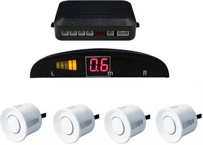 Celix PARKSENS1c62 Car Reverse Parking Sensor with LED Display 200-30cm Range- White Parking Sensor