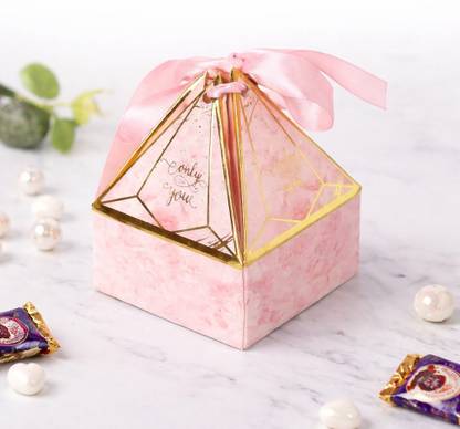 Satyam Kraft Decorative Folding Box- Return Gift,Birthday,Rakshabandhan Gift Box with Ribbon Printed Party Box