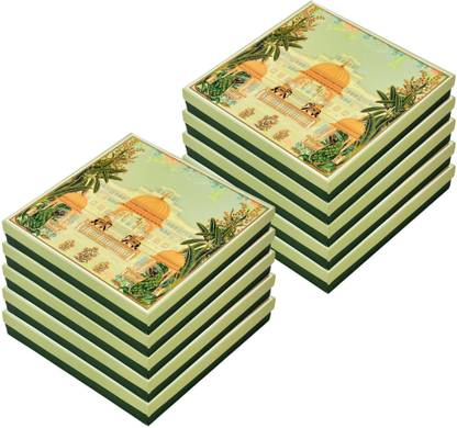 LINE 'N' CURVES Decorative Boxes for Barfi Sweets | 5 Partition Paper Tray Peacock Print Lawana Printed Party Box