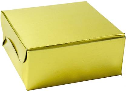 LINE 'N' CURVES Sweet Packing 4 Piece Laddoo Golden Folding Boxes for Chocolates Small Packing, Wedding Solid Party Box