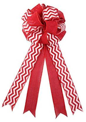 Alapaste Christmas Tree Topper Bow Large Diy Red Ribbon Christmas Bow For Christmas Hanging Ornaments Pack of 1