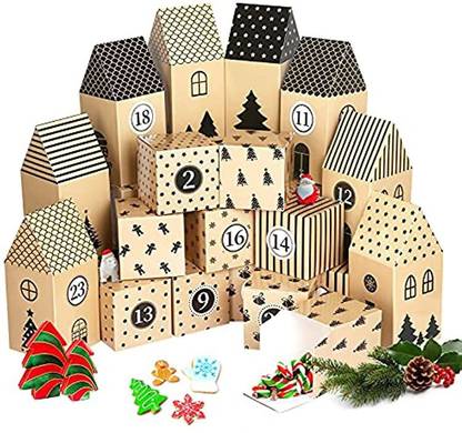 Kesote 24 Empty Advent Calendar Boxes To Fill Christmas Advent Calendar 2022 Hanging Ornaments Pack of 1