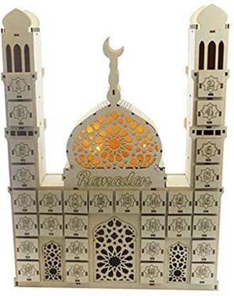Exceart Ramadan Calendar Eid Mubarak Wooden Countdown Calendar Advent Calendar 2021 Hanging Ornaments Pack of 1