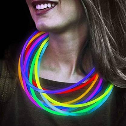 Pramukh International Glow in The Dark Sticks Bands Necklace , Glow Necklace (Kids Edition)  Party Glow Ornament