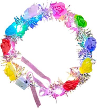 LUDALY Flower Tiara Light Up LED Headbands  Party Glow Ornament