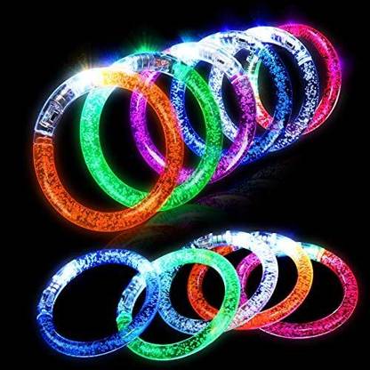 LUDALY LED Light Up Bracelets Glow Flashing Wristbands  Party Glow Ornament