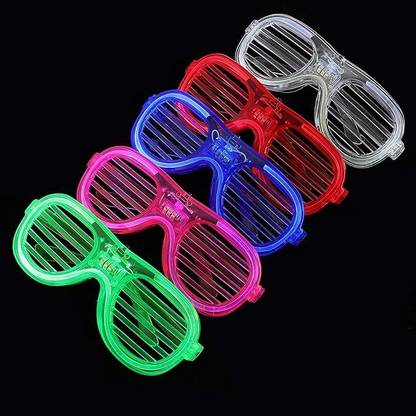 Beeban Light Up LED Neon Rave dj Flashing Eyeglass for Neon & Bachlore Christmas Party  Party Glow Ornament