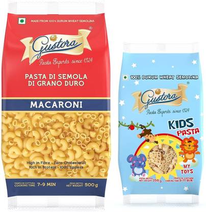 Gustora Durum Wheat Semolina Macaroni & My Toys Kids Pasta Combo Macaroni Pasta
