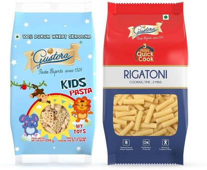Gustora Durum Wheat Semolina My Toys & Rigatoni Pasta Combo Penne Pasta