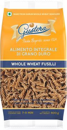 Gustora Whole Wheat Fusilli Pasta Fusilli Pasta