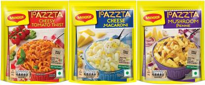 NESTLE PAZZTA CHEESY TOMATO+MACARONI+MUSHROOM(64+64+70 g) 198 G PACK OF 3 Penne, Macaroni Pasta