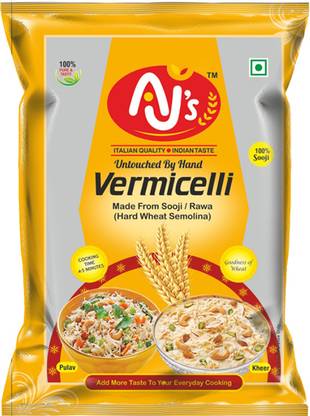 AJ'S Vermicelli (1.8kg) |100% Semolina/Sooji Vermicelli|High Protein Content |Seviyan Fusilli Pasta