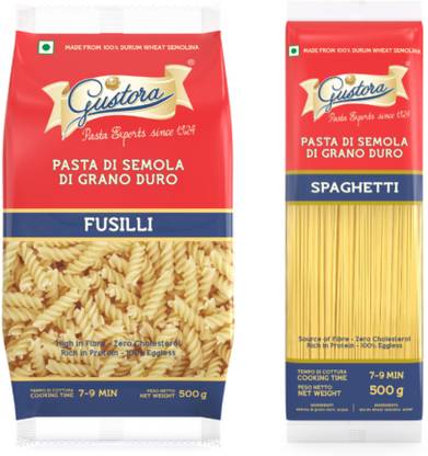 Gustora Fusilli and Spaghetti Pasta Combo Fusilli Pasta