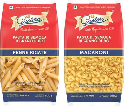 Gustora Penne Rigate & Macaroni Pasta Combo Penne Rigate Pasta