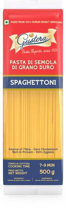 Gustora Durum Wheat Semolina Vegetarian Fibre Rich Spaghettoni Spaghetti Pasta