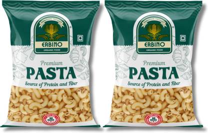 ERBINO Macaroni Pasta Pack of 2 | Vegetarian | 100% Durum Wheat Semolina- No Maida Macaroni Pasta
