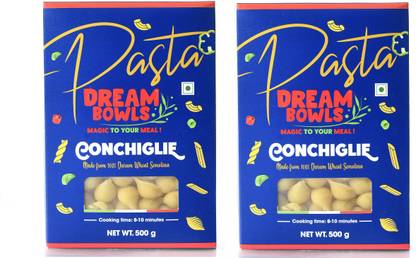 DREAM BOWLS Conchiglie Pasta Shells Premium Durum Wheat Semoline - No Maida & Cholesterol, Shell Pasta
