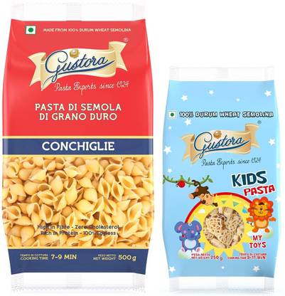 Gustora Durum Wheat Semolina Conchiglie & My Toy Pasta Combo Shell Pasta