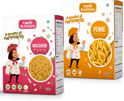 Cook Garden 100% Semolina Combo | No Maida | High Protein & Fiber Penne, Macaroni Pasta