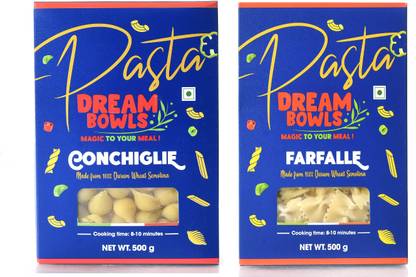 DREAM BOWLS CONCHIGLIE AND FARFALLE Premium Pasta Durum Wheat No Maida Classic Pasta Shell, Farfalle Pasta