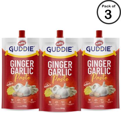 GUDDIE Ginger Garlic Paste, Quality Assured, Combo, 200 Gm (Pack of 3)
