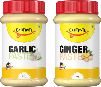 EXOTASTE Ginger & Garlic Paste Cooking Naturally Processed Adrak Lahsun Chutney-Each 200g