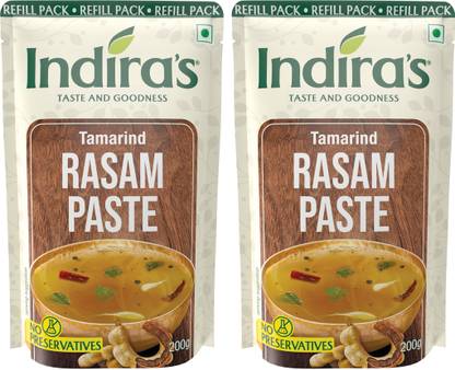 Indira Tamarind Rasam Paste - More Flavourful than Rasam Powder - 200g Pack of 2