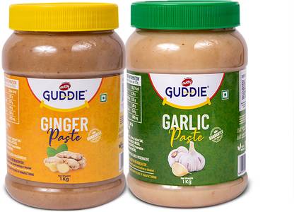 Nutty Guddie Ginger+Garlic Paste(Pack of 2 Pcs 1Kg)Quality Assured, Fresh Ingredients