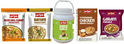 Priya Combo of 5 , Ginger Garlic Paste 1Kg and (4 X 50g) each